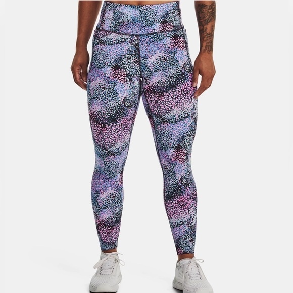 Under Armour Short Meridian Ankle Leggings Pink Punk Carolina Blue - Picture 1 of 13